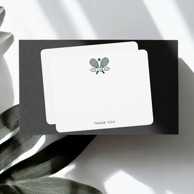 Ajouter Votre Nom Club Tennis Sports Office Merci (Custom Lawn Tennis Club Country Club Office Thank You Note Cards)