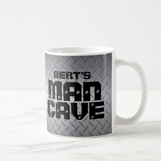 Ajouter Votre Nom Homme Cave Diamondplate Mug (Droite)