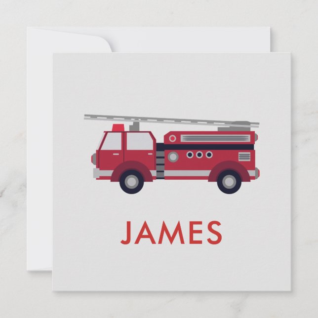 Ajouter votre nom Red Fire truck Personnalisé (Devant)
