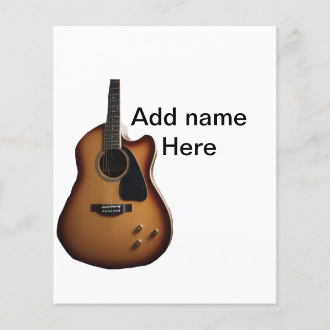 Ajouter votre nom texte brun acoustique guitare éd (Devant)