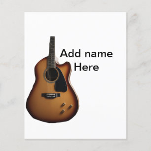 Ajouter votre nom texte brun acoustique guitare éd