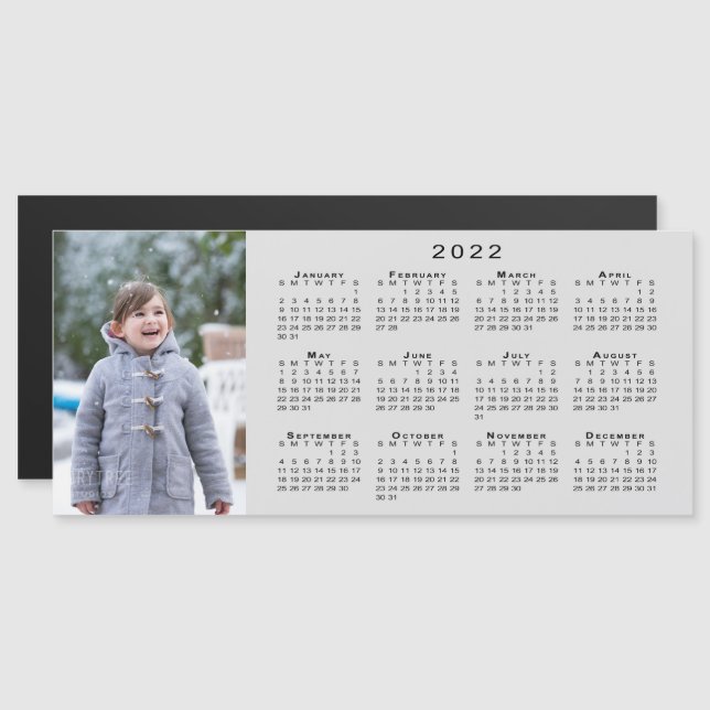 Ajouter votre photo 2022 Calendrier sur le aimant  (Devant / Derrière)
