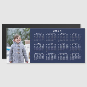 Ajouter votre photo 2024 Calendrier sur Magnet ble