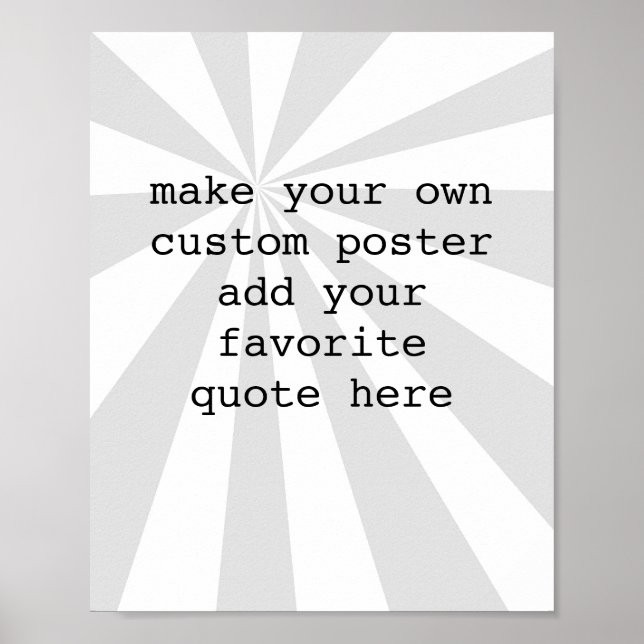 ajouter votre propre devis poster gray sunburst pe (Devant)