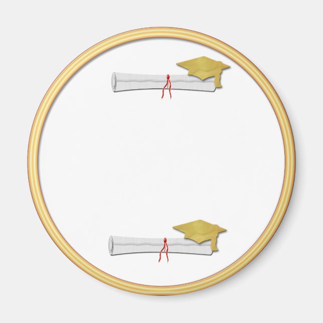 Ajouter votre propre texte Gold Graduation Magnet (Devant)