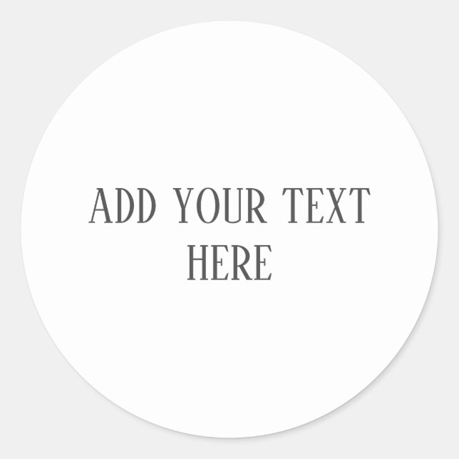 Ajouter Votre Stickers Arrondi Classique Texte (Devant)
