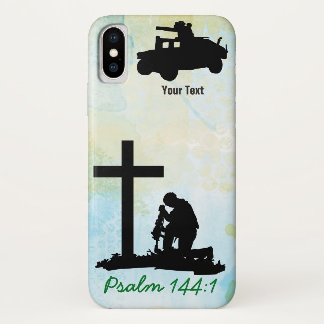 Ajouter votre texte Soldier iPhone X Coque (Dos)