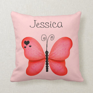 Ajoutez son coussin décoratif de papillon rouge