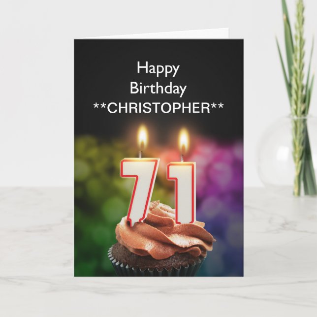 Ajoutez un nom à cette carte de 71e anniversaire b (Devant)