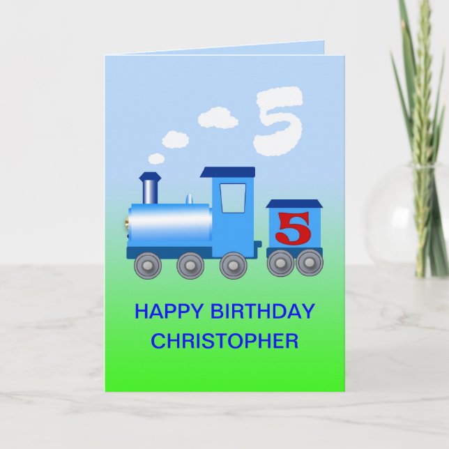 Ajoutez un nom à une 5ème carte d'anniversaire (Devant)