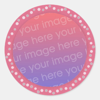 Ajoutez vos autocollants photo, points roses cadre