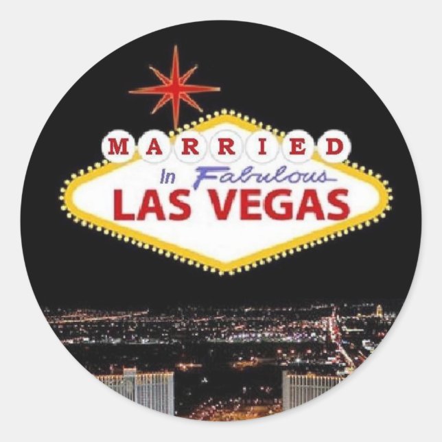 AJOUTEZ vos noms ! Sticker Marié à Las Vegas (Devant)