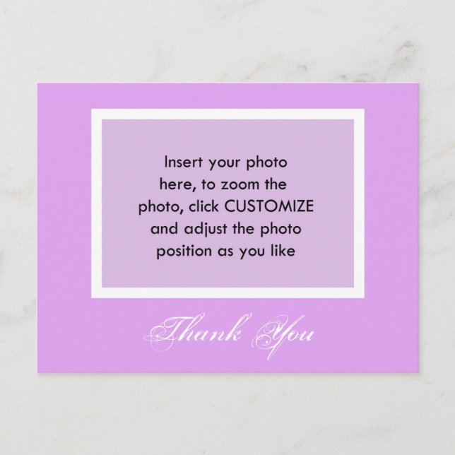 Ajoutez votre carte postale de remerciement photo. (Devant)