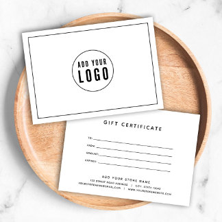 Ajoutez votre logo avec un certificat cadeau Black