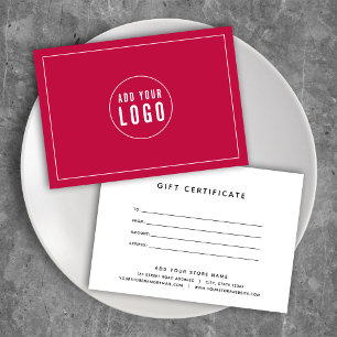Ajoutez votre logo avec un certificat cadeau coule