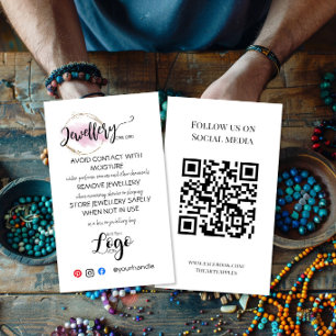 AJOUTEZ VOTRE LOGO cartes de SOIN de bijoux petite
