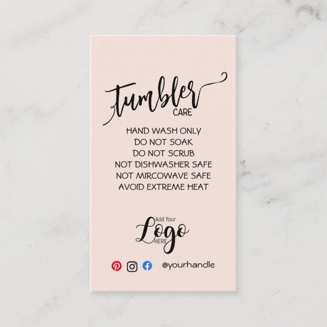 AJOUTEZ VOTRE LOGO CARTES DE SOINS TUMBLER vinyle  (Devant)