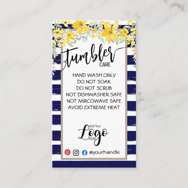 AJOUTEZ VOTRE LOGO CARTES DE SOINS TUMBLER vinyle  (Devant)