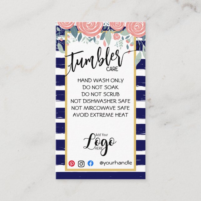 AJOUTEZ VOTRE LOGO CARTES DE SOINS TUMBLER vinyle  (Devant)