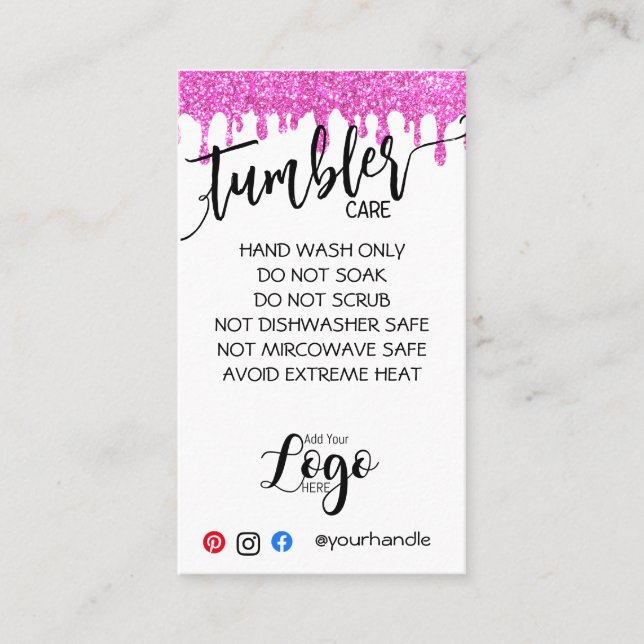 AJOUTEZ VOTRE LOGO CARTES DE SOINS TUMBLER vinyle  (Devant)