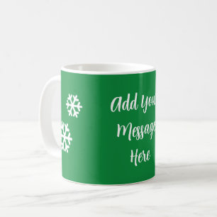 Ajoutez Votre Message Mug Café Flocon de Neige