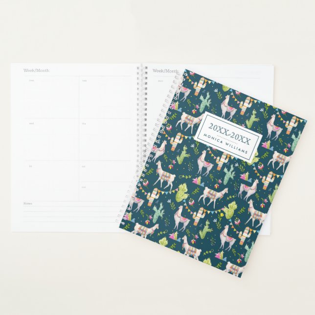 Ajoutez votre nom | Aquarelle Llama Drapeau Motif (Devant avec enveloppe)