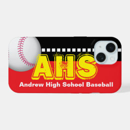 Ajoutez Votre Nom Coque iPhone 15 Baseball