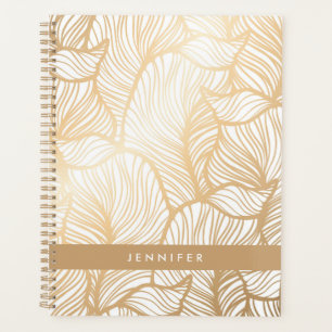 Ajoutez votre nom Damask Gold Floral Pattern