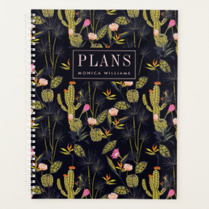 Ajoutez votre nom Dark Summer Night Cactus Motif