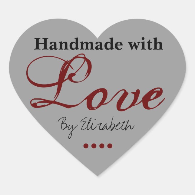 Ajoutez votre nom Fabriqué avec l'amour Stickers G (Devant)