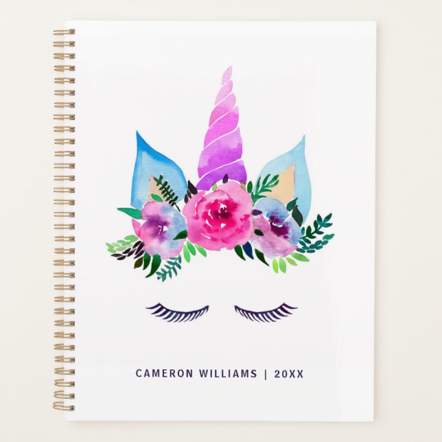 Ajoutez votre nom | Face de licorne magique mignon (Devant)