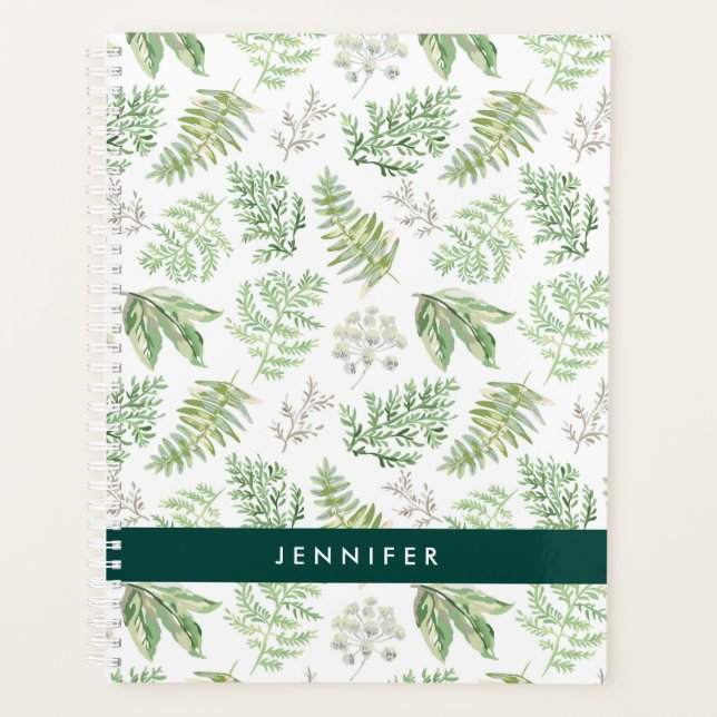 Ajoutez votre nom | Forest Greenery Motif (Devant)