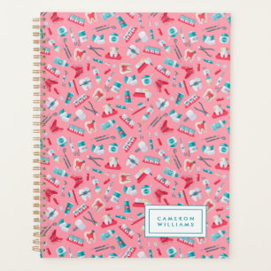 Ajoutez votre nom Motif dentaire rose