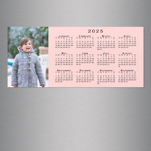 Ajoutez votre photo 2025 Calendrier sur Coral Pink