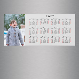 Ajoutez votre photo Calendrier 2027 Aimant Gris