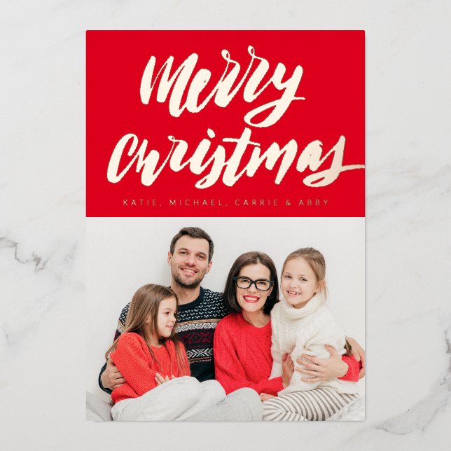  AJOUTEZ VOTRE PHOTO | Joyeux Noël Foil Vacances V (Recto)