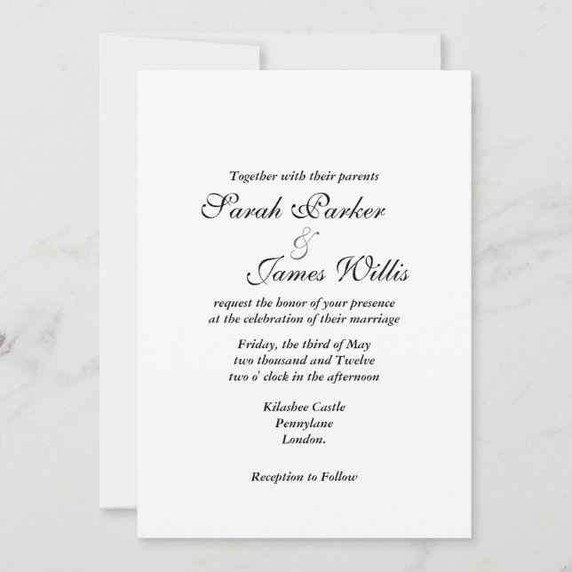 Ajoutez votre propre invitation de mariage à ruban (Devant)