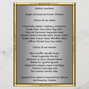 Ajoutez votre propre menu Kiddush pour Bar Bat Mit