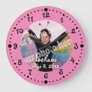 Ajoutez Votre Propre Photo Cute Rose Horloge W/ Mi