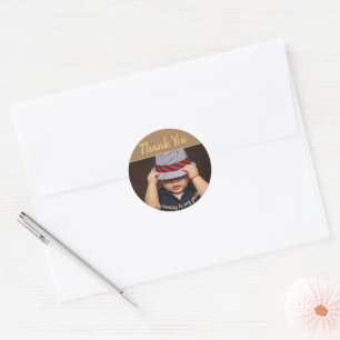 Ajoutez votre propre photo Stickers Merci Annivers