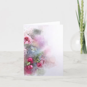 Ajoutez Votre Texte Modèle de Roses Fleurs Aquarel