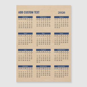 ajoutez votre texte personnalisé Calendrier magnét