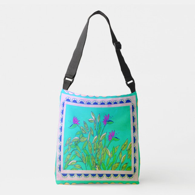 Ajustable Baja Bird of Paradise Vintage Crossbody Sac (Devant)