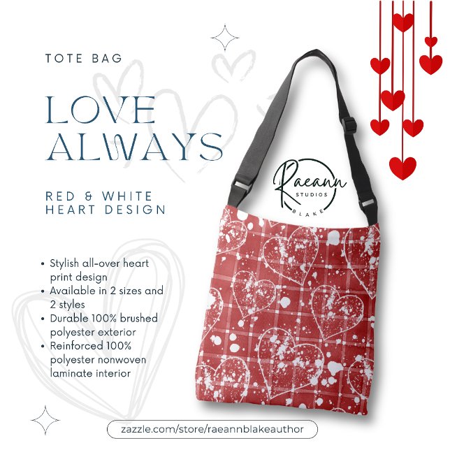 Ajustable Be My Valentine Red & White Heart Design Sac fourr (Créateur téléchargé)
