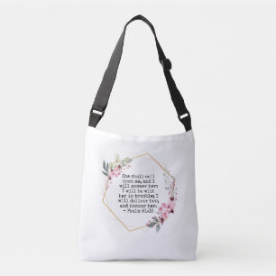 Ajustable Belle Fleurs Psaume 91 Sac Crossbody