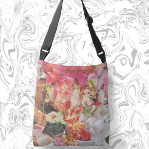 Ajustable Boho sac carrosserie croisée avec femmes à fleurs