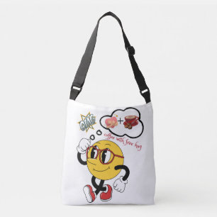Ajustable ☕ Café Avec Hug 🤗 Gratuit   Sac fourre-tout Emoji