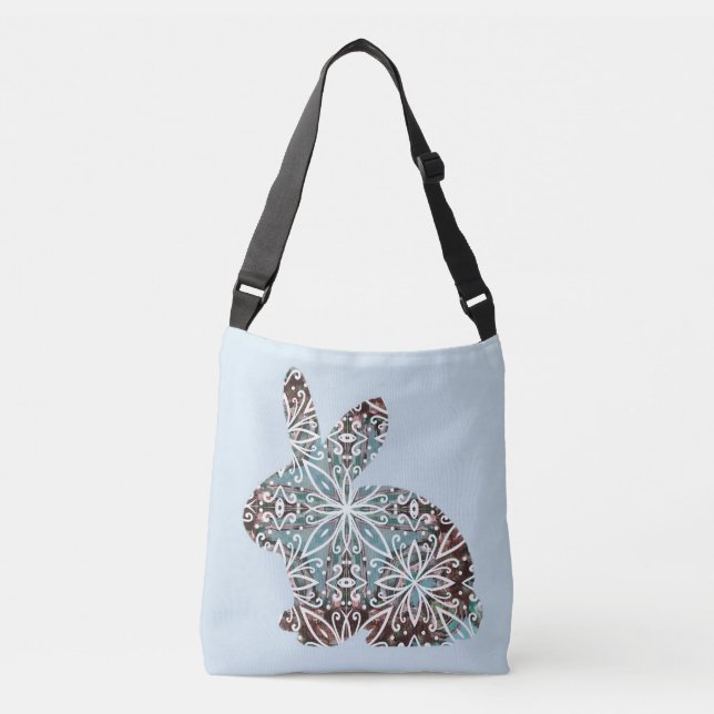 Ajustable Chocolat de lapin de mandala et sac fourre-tout à (Devant)