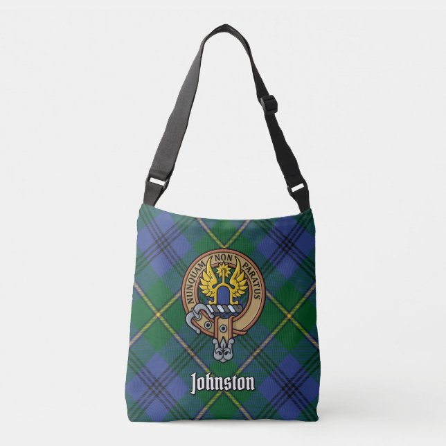 Ajustable Clan Johnston Tartan Crossbody Sac (Devant)