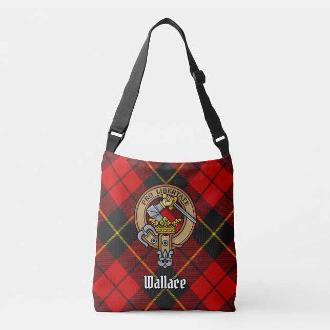 Ajustable Clan Wallace Tartan Crossbody Sac (Devant)